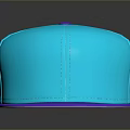 Neon Blue Baseball Cap With Flat Brim And Glossy Surface Design