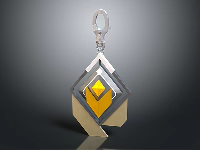 Modern Geometric Chandelier Design With Silver Yellow Metal Structure And Unique Shape 3d model