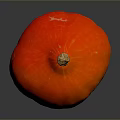 Vibrant Fresh Orange Pumpkin With Round Shape Smooth Texture On Dark Background