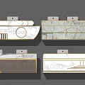 Modern Reception Desk Designs Featuring Marble Surfaces Metal Accents And Logo Elements 3d model