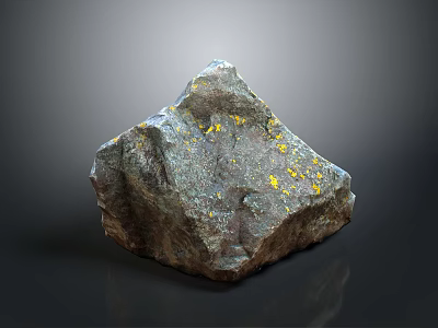 Natural Stone With Yellow Speckles And Wood For Interior Design Projects 3d model