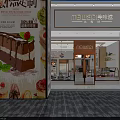 Dessert Shop Interior Design Featuring Glass Display Cases Marble Counter Comfortable Seating And Pendant Lights 3d model