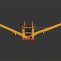Yellow Industrial Crushing Vehicle With Conveyor Belts And Red Crushed Materials