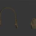 Brown Fabric Decorative Components With Pleated Design And Gold Trim Details