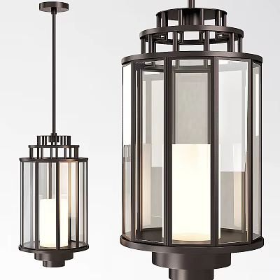 Modern Pendant Light Design With Metal Frame And Glass Shade Illumination 3d model