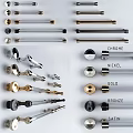 Decorative Accessory Combination with Chrome Nickel Gold Bronze Metal Rods Bases and Spherical Decorations