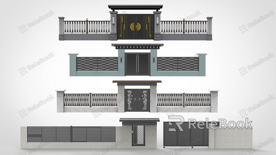 Modern gate fence gate head model