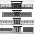 Modern gate fence gate head 3d model