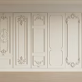Elegant White Interior Wainscoting With Ornate Carved Patterns And Classical Style 3d model