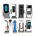 Various Electric Vehicle Charger Designs With Different Interfaces And Brands 3d model