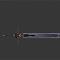 Purple Decorative Sword With Cross Shaped Hilt And Long Sharp Blade