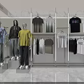 Fashion Mannequins Displaying Stylish T shirts Hoodies And Jeans On Modern Clothing Store Racks