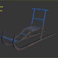 Traditional Handcrafted Wooden Sled With Curved Runners And Seat Structure