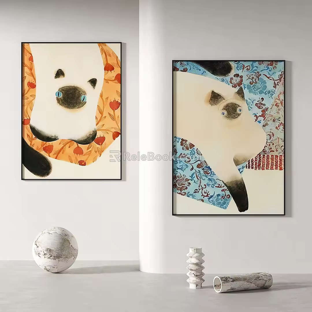 Simple abstract decorative painting 3d model