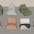 Modern Lazy Sofa Single Sofa Cushion Casual Sofa Lazy Sofa 3d model