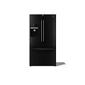 French Door Refrigerator Freezer In Black With Water Dispenser And Modern Design