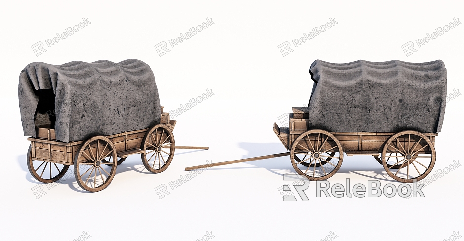 Vintage Wagon Old Wooden Car Old Wooden Carriage model