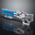 Sci Fi Character Weapon With Blue And Gray Mechanical Structure And Glowing Blue Accents 3d model