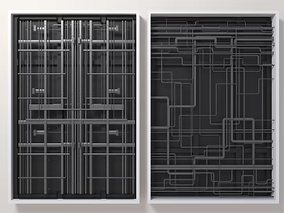 Modern Ceiling Design With Grid Lines And Architectural Structural Patterns 3d model