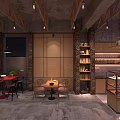 Modern Dessert Shop Interior With Pastry Display Counter And Cozy Seating Area