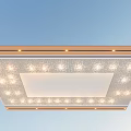 Modern Ceiling Design With Illuminated Center Panel And Decorative LED Lights 3d model