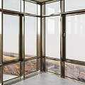 Spacious Modern Room With Floor To Ceiling Windows And Natural Landscape View