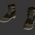 Brown Leather Boots With Buckles Laces White Sole And Red Tag For Daily Use
