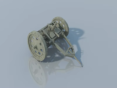 Swing Door 3D Model With Metal Frame And Large Wheels Design 3d model