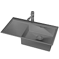 Black Stainless Steel Kitchen Sink with Modern Sleek Design and Chrome Faucet for Contemporary Kitchens