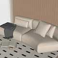 Cream wind double sofa carpet book blanket curtain without armrest 3d model