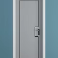 Modern White Hinged Door With Gray Panel And Sleek Design For Home Interior 3d model