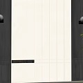 Modern Black And White Wooden Wall Panels With Wall Lamps And Green Plant Interior