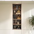 Modern Built in Decorative Cabinet with Shelves Home Letter and Decor Items