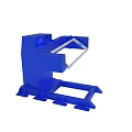 Blue Heavy Duty Industrial Mechanical Stand With Tilted Platform And Stable Base 3d model