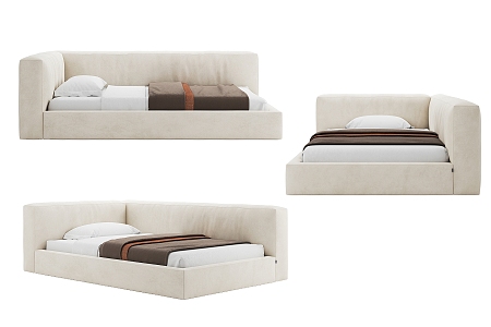 Modern Single Bed Simple Single Bed 3d model