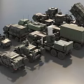 Military Vehicle Military Vehicle U.S. Military Vehicle Combination Guided Vehicle Material Transport Vehicle Antiaircraft Gun Low Face Number Low Model Simple Model Film and Television Grade Super Realistic High Precision 3d model