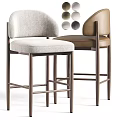 Modern Bar Stools With Upholstered Seats Metal Frame And Color Options Gray Brown