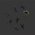 Multiple Colorful Action Figure Characters In Various Poses And Different Colors