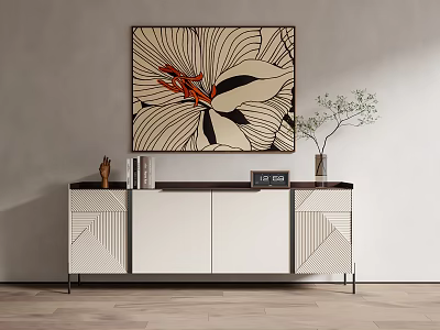 Modern Entrance Cabinet Side Cabinet Hanging Painting Jewelry Ornaments 3d model