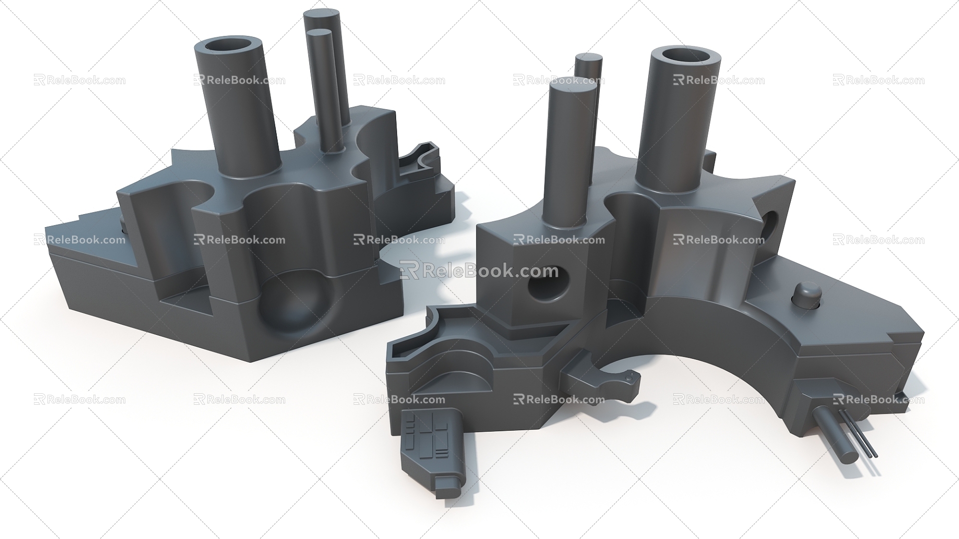 plate die hard surface machinery high-tech industrial parts 3d model