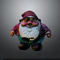 Gnome Decorative Doll With Red Purple Glitter Hat White Beard And Green Clothes