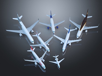 modern aircraft civil aircraft commercial aircraft 3d model