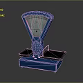 Blue Mechanical Balance With Dual Pans And Calibration Scale For Laboratory Precision Weighing
