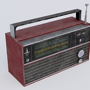 Old-fashioned radio 3d model