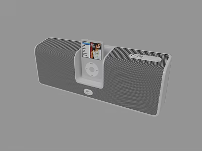 Portable Stereo Speaker System With iPod Dock And Music Player Display Grille Design 3d model