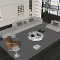 Modern sofa coffee table combination 3d model