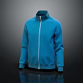 Blue Zip Up Jacket With White Zipper In Sporty Casual Design