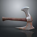 Rustic Metal Axe With Wooden Handle Sharp Edge And Isolated Design