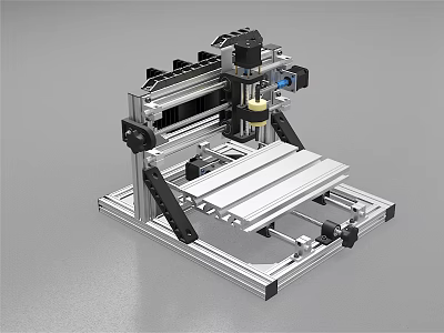Smart Desktop CNC Machine For Precision Engraving With Metal Frame Worktable 3d model