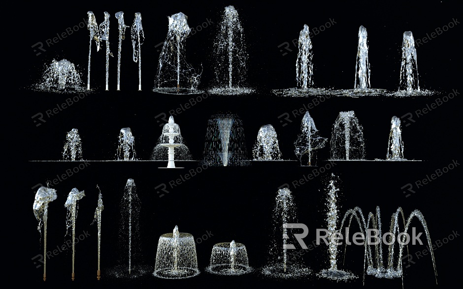 Modern Fountain Round Fountain Pool Square Fountain Water Column Water Drop model